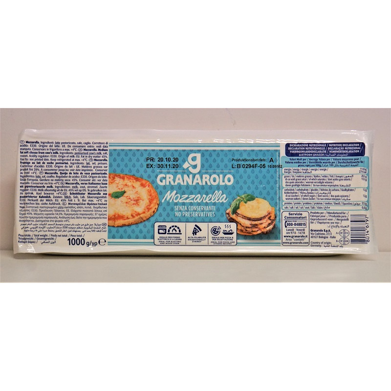 MOZZARELLA SPECIALE PIZZA GRANAROLO 1KG