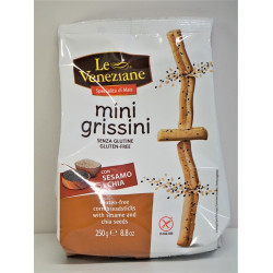 MINI GRISSINI SESAME 250G SANS GLUTEN LE VENEZIANE