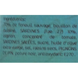 CONDIMENT SARDE ET FENOUILLE 190G