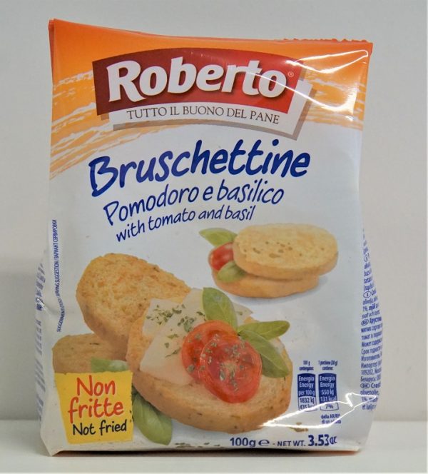 BRUSCHETTINE TOMATE/BASILIC 100G/10 ROBERTO