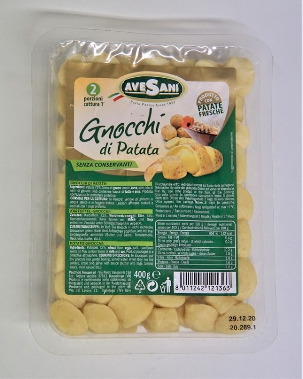 GNOCCHI PATATE FRAICHE 400G/6 AVESANI